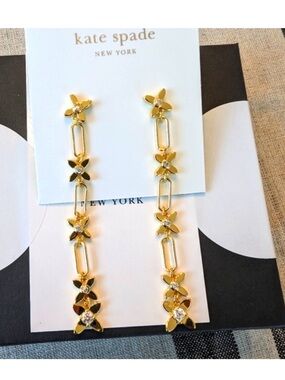NWOT Kate spade Gold Heritage bloom Link Drop Earrings